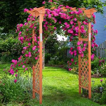 Giantex 88inch Wood Garden Arbor, Wedding Arch for Outdoor Patio Wedding Bridal Party Prom Decoratio...