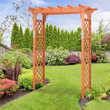 Giantex 88inch Wood Garden Arbor for Wedding and Garden