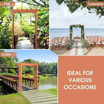 Giantex 88inch Wood Garden Arbor for Wedding and Garden