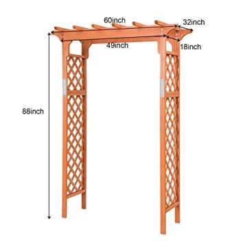Giantex 88inch Wood Garden Arbor for Wedding and Garden