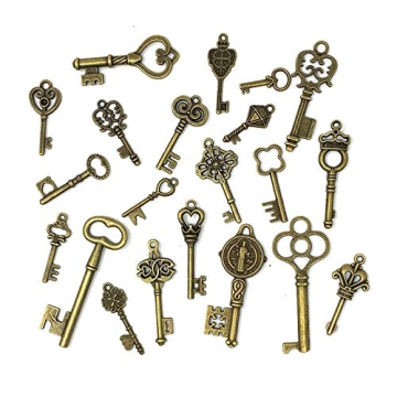 125 PCS Vintage Skeleton Key Charms for DIY Jewelry