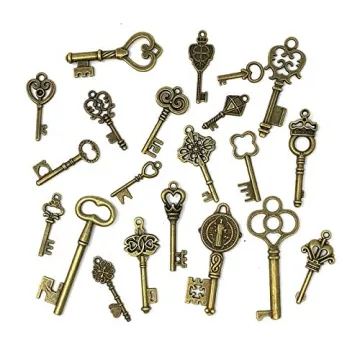 125 PCS Vintage Skeleton Key Charms for DIY Jewelry