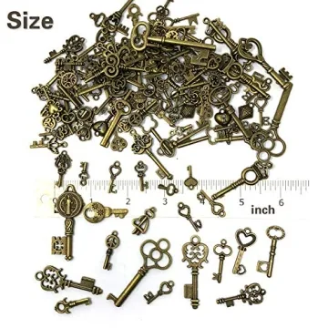 125 PCS Vintage Skeleton Key Charms for DIY Jewelry