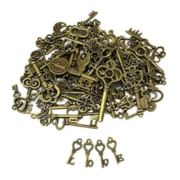125 PCS Vintage Skeleton Key Charms for DIY Jewelry