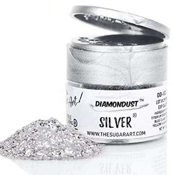 Silver Edible Glitter for Drinks, Cocktails, Cake Decorating, Strawberries, Chocolates & More | No T...