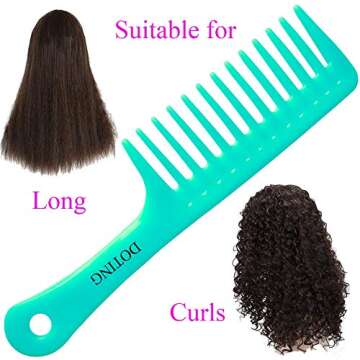 Durable Wide Tooth Detangling Comb for All Hair Types