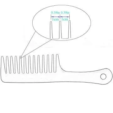 Durable Wide Tooth Detangling Comb for All Hair Types
