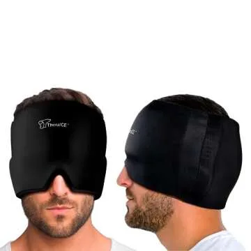 TheraICE Migraine Relief Cap, Soothing Headache Ice Pack Mask Products, Cooling Gel Hat, Face Cold C...