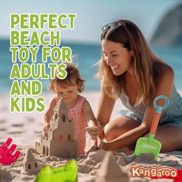 Kangaroo 23 Pcs Sand Toys I Sand Castle Building Kit | Beach Toys for Kids Ages 4-8, 8-12, Including Watering Can, Sand Sifter, Animal Molds, Plastic Rake, Sand Molds, Sand Shovels