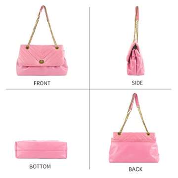 Stylish Quilted Crossbody Bag with Gold Hardware