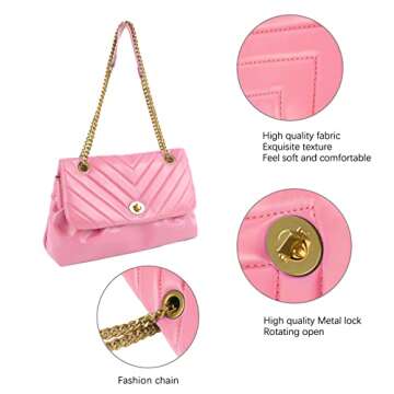 Stylish Quilted Crossbody Bag with Gold Hardware