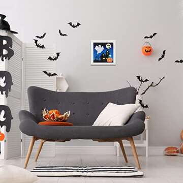 Labeol 5D Diamond Kit for Kids with Wooden Frame Art and Crafts for Kids Ages 6-8 - 10-12 Full Drill Painting by Number Kits Home Wall Decoration 6X6 inch (Halloween)