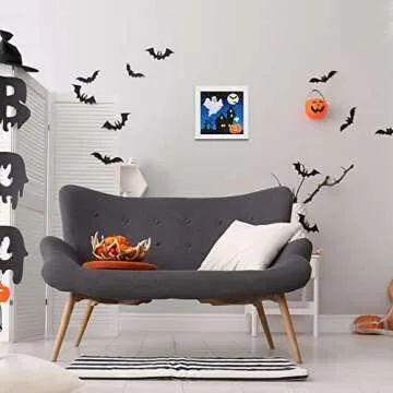 Labeol 5D Diamond Kit for Kids with Wooden Frame Art and Crafts for Kids Ages 6-8 - 10-12 Full Drill Painting by Number Kits Home Wall Decoration 6X6 inch (Halloween)