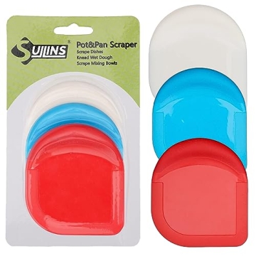 SULLINS Pan Scraper Set of 3 | Unique Silicone Grip Scrapers | Multi-Functional Kitchen Tools
