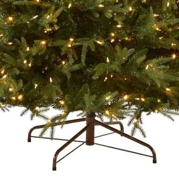 National Tree Company Pre-Lit 'Feel Real' Artificial Full Christmas Tree, Green, Frasier Grande, Dual Color LED Lights, Includes Stand, 6 Feet