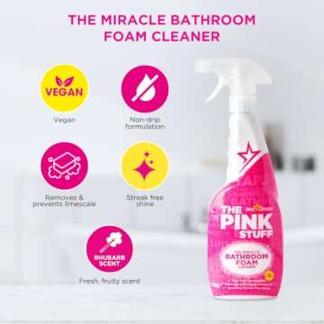 Stardrops - The Pink Stuff - The Miracle Bathroom Foam Cleaner 750ml 3-Pack Bundle (3 Bathroom Foam Spray)