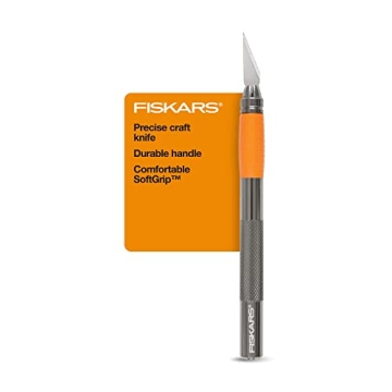 Fiskars SoftGrip Detail Craft Knife - 8" Exacto Knife for Crafting - Multi-Use Exacto Blade Included...