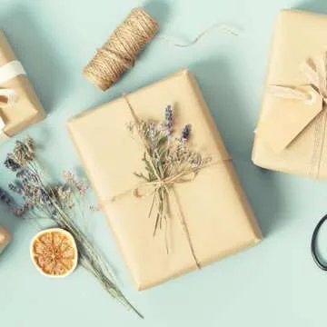 PLULON 60 Sheets Kraft Tissue Paper Bulks, Gift Wrap Tissue Paper Sheets for Packaging Birthday Gift Wrapping Paper Birthday Wedding Holiday Paper Flower