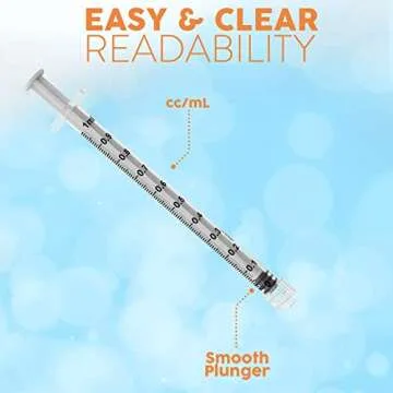 Care Touch CTSLL1-VC Syringe with Luer Lock Tip, 1ml, 100 Syringes without a Needle