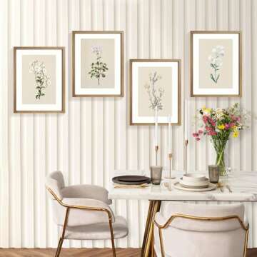 Stylish LITIVY Set of 4 Boho Botanical Wall Art
