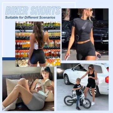 3 Pack High Waisted Biker Shorts for Women – 3"/ 5"/ 8" Black Workout Yoga Compression Novelty Shorts for Running