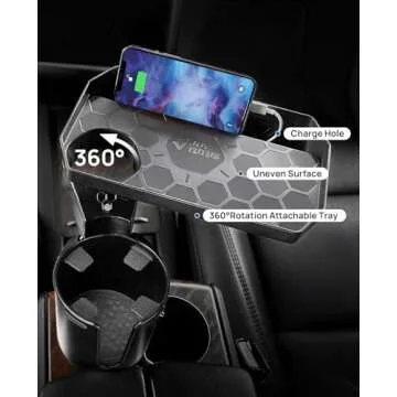 Joytutus Car Cup Holder Organizer with 360° Tray