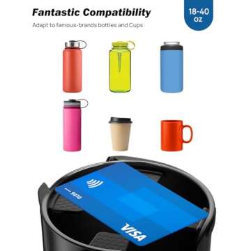 JoyTutus Car Cup Holder Expander, Automotive Cup Attachable Tray with 360° Rotation,Large Cup Holder Adapt Most Regular Cups with 18-40 oz, fit in 2.75-3.25 inch Car Holder