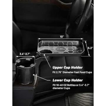 Joytutus Car Cup Holder Organizer with 360° Tray