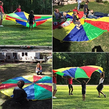 Sonyabecca 12ft Parachute with Handles for Kids Fun