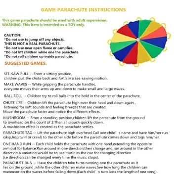 Sonyabecca 12ft Parachute with Handles for Kids Fun