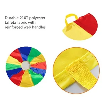 Sonyabecca 12ft Parachute with Handles for Kids Fun
