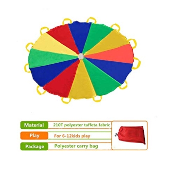 Sonyabecca 12ft Parachute with Handles for Kids Fun