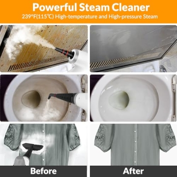 Efficient Handheld Steam Cleaner with 12 Accessories for Home