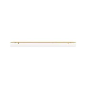 WOPITUES Floating Shelves with Gold Metal Guardrail, Shelves for Wall Decor Set of 3, Wall Shelves for Bedroom, Bathroom, Kitchen, Living Room, Plants, Picture Frames, Art- White and Gold
