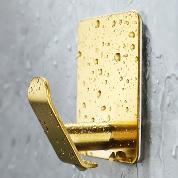 Taozun Adhesive Hooks Set of 4 Elegant Gold Wall Hooks