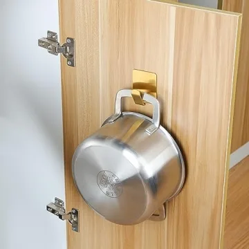 Taozun Adhesive Hooks Set of 4 Elegant Gold Wall Hooks