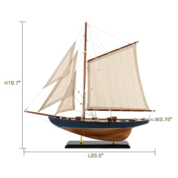 SAILINGSTORY Wooden Sailboat Decor - Elegant Nautical Model