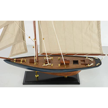 SAILINGSTORY Wooden Sailboat Decor - Elegant Nautical Model