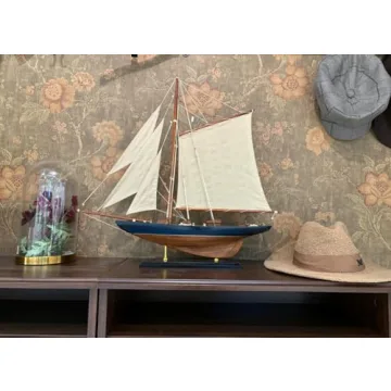 SAILINGSTORY Wooden Sailboat Decor - Elegant Nautical Model