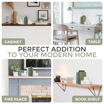 Stylish Marble Pattern Ceramic Bookends for Elegant Home Decor