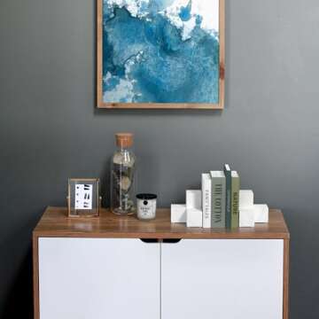 Stylish Marble Pattern Ceramic Bookends for Elegant Home Decor