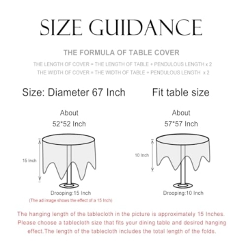 Patdrea French Linen Round Tablecloth for Dining