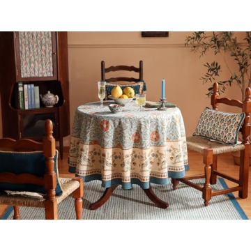 Patdrea French Linen Round Tablecloth for Dining
