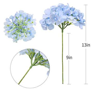 Tifuly Hydrangea Artificial Flowers - Realistic 12 Pack Silk Floral Decor for Home and Events