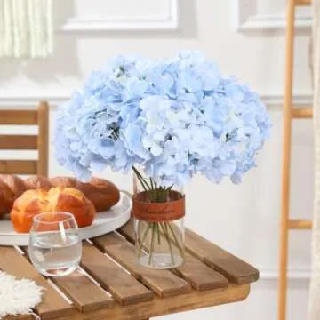 Tifuly 12 pcs Realistic Silk Hydrangea Flowers for Decor
