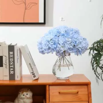 Tifuly 12 pcs Realistic Silk Hydrangea Flowers for Decor
