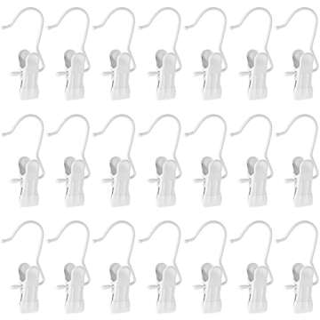 Hotop Boot Hanger Clips for Closet, Laundry Hanging Hooks Heavy Duty Clips Boot Holder Portable Single Hooks Space Saving for Pants Jeans Clothes Hats Tall Towels(White,48 Pieces)