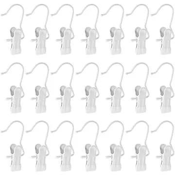 Hotop Boot Hanger Clips for Closet, Laundry Hanging Hooks Heavy Duty Clips Boot Holder Portable Single Hooks Space Saving for Pants Jeans Clothes Hats Tall Towels(White,48 Pieces)