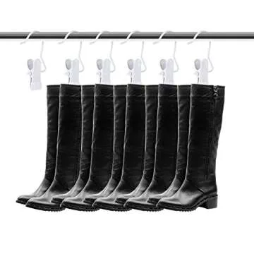 Hotop Boot Hanger Clips for Closet, Laundry Hanging Hooks Heavy Duty Clips Boot Holder Portable Single Hooks Space Saving for Pants Jeans Clothes Hats Tall Towels(White,48 Pieces)
