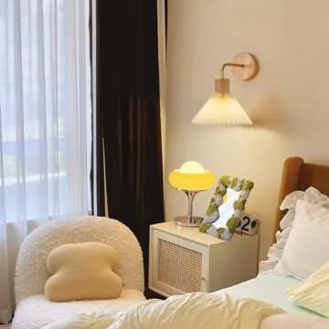 Jadssox Pleated Fabric Wall Sconce for Modern Lighting